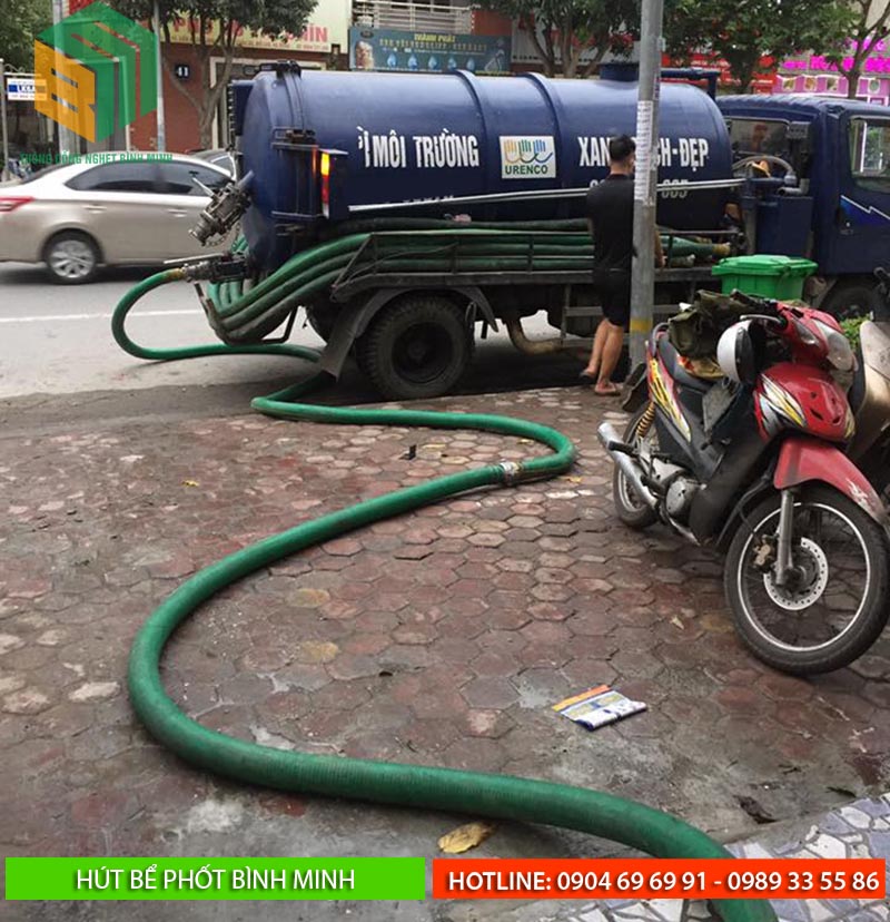 Quy trình làm việc hút bể phốt của cty Bình Minh tại Lạng Sơn