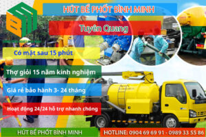 Hút bể phốt tại Tuyên Quang có mặt sau 20 phút giá rẻ 50k