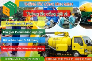 Dịch vụ thông tắc cống giá rẻ tại Bình Minh
