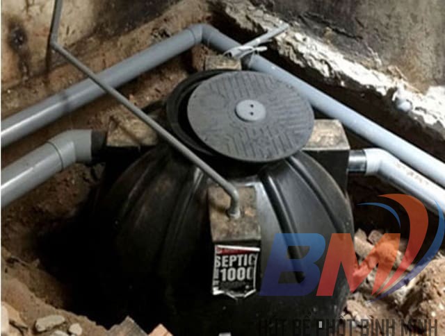 Bể phốt nhựa lắp đặt cho nhà phố nhỏ, công trình cải tạo