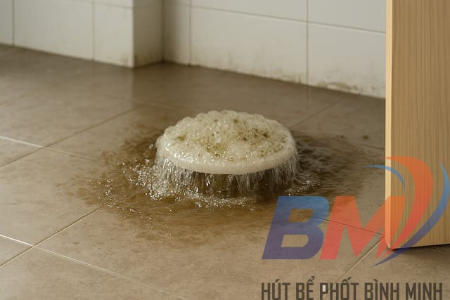 Cống sàn bị trào nước và bốc mùi – dấu hiệu nghẹt nghiêm trọng
