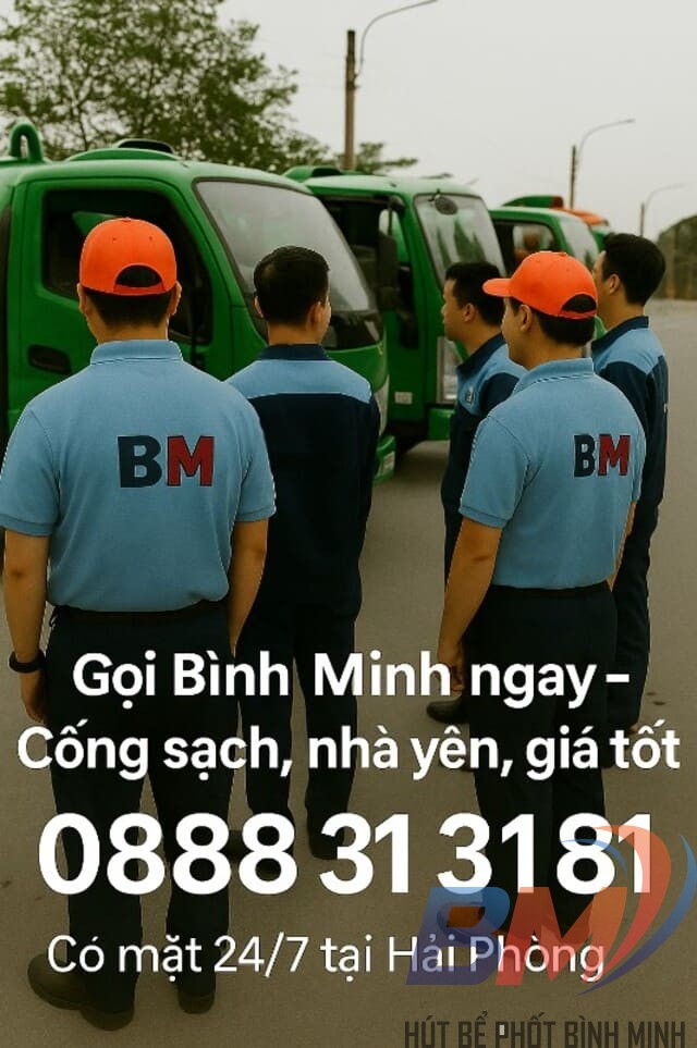 Hotline dịch vụ thông tắc cống Bình Minh – có mặt 24/7 tại Hải Phòng
