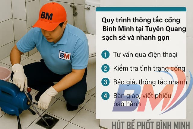 Quy trình thông tắc cống Bình Minh tại Tuyên Quang sạch sẽ và nhanh gọn