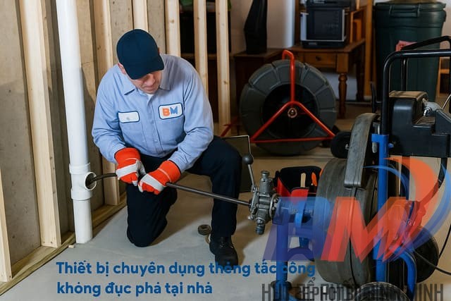 Thiết bị chuyên dụng thông tắc cống không đục phá tại nhà