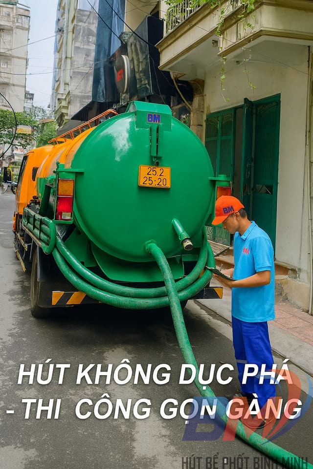 Thi công hút bể phốt không đục phá tại Tây Ninh