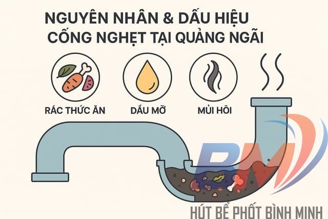 Nguyên nhân và dấu hiệu cống nghẹt tại Quảng Ngãi