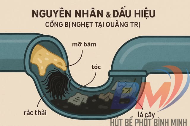 Nguyên nhân và dấu hiệu cống bị nghẹt tại Quảng Trị