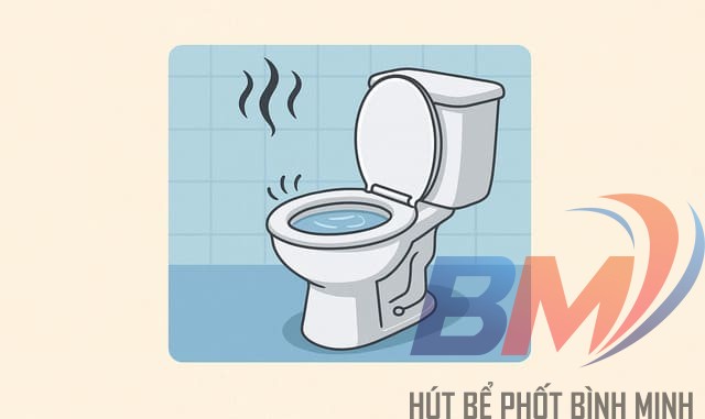 Dấu hiệu cống nghẹt – nước thoát chậm, bồn cầu phát tiếng ọc