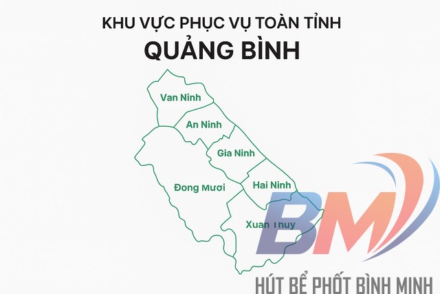 Khu vực phục vụ thông cống nghẹt toàn tỉnh Quảng Bình