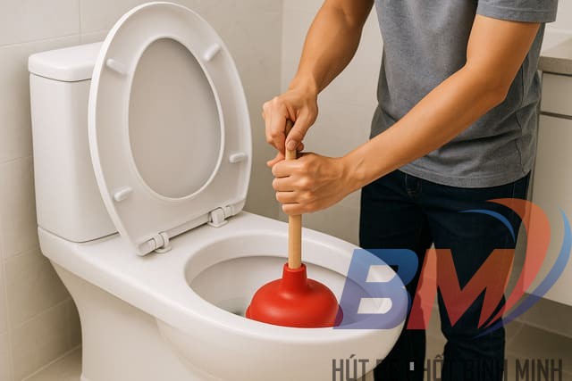 Cách xử lý tạm thời cống nghẹt bằng pittông và baking soda