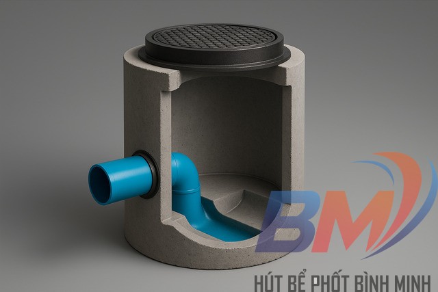 Cấu tạo hố ga thoát nước thải gồm thân, đáy, nắp và ống thoát