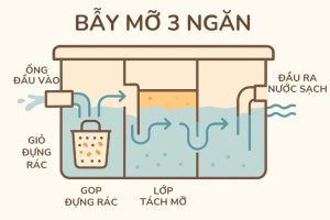 Nguyên lý bể tách mỡ: Giải thích dễ hiểu, dấu hiệu hỏng và khi cần gọi thợ